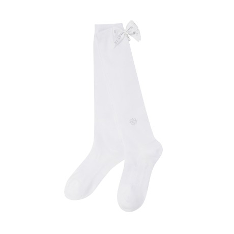 여성 별 심볼 진주 리본 논슬립 니삭스