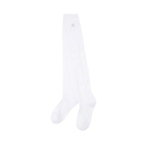 여성 스트라이프 튤 라인 니하이삭스