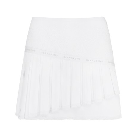 여성 플로럴 레이스 플리츠 큐롯스커트