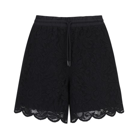 여성 플로럴 아플리케 밴딩 쇼츠