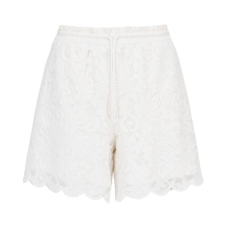 여성 플로럴 아플리케 밴딩 쇼츠