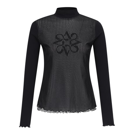 여성 깅엄 체크 메쉬 레이어드 베이스레이어