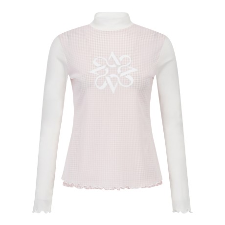 여성 깅엄 체크 메쉬 레이어드 베이스레이어