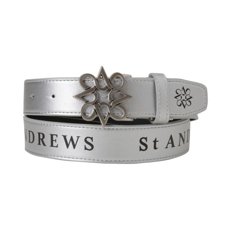 공용 워딩 로고 별 심볼 버클 벨트