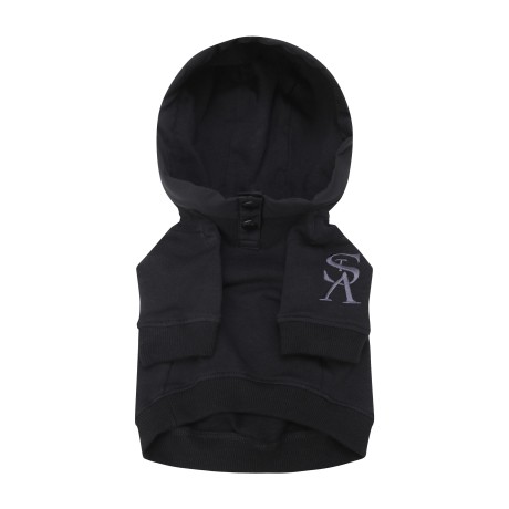 펫 로고 자수 미니 후드 티셔츠