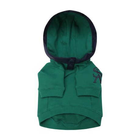 펫 로고 자수 미니 후드 티셔츠