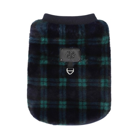 펫 별 심볼 플리스 체크 베스트