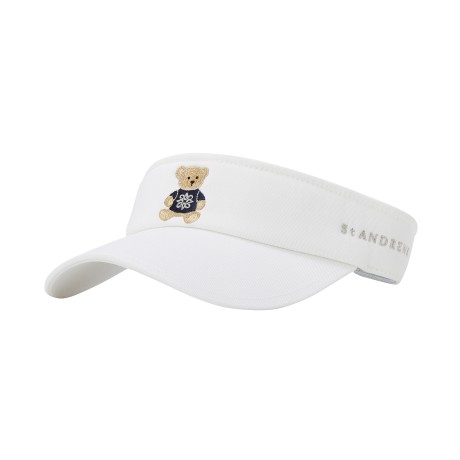 공용 테디베어 자수 썬바이저