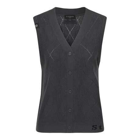 공용 아가일 조직감 니트 베스트