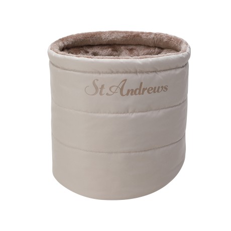 공용 로고 프린팅 퍼 믹스 패딩 넥워머