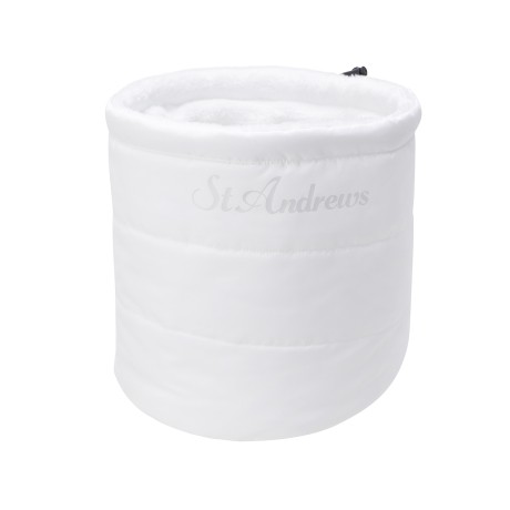 공용 로고 프린팅 퍼 믹스 패딩 넥워머