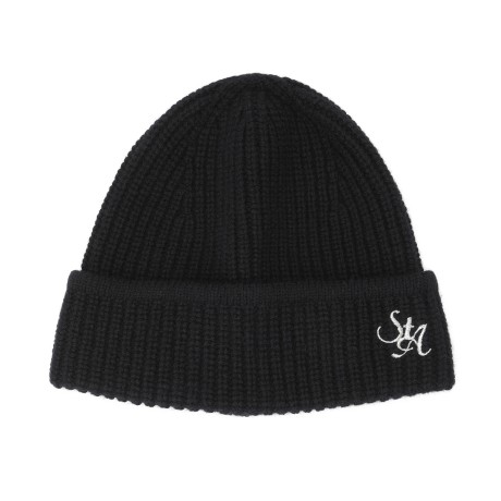 공용 STA 글리터 자수 니트 비니