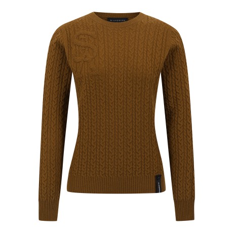 공용 캐시미어 홀가먼트 로고 케이블 니트