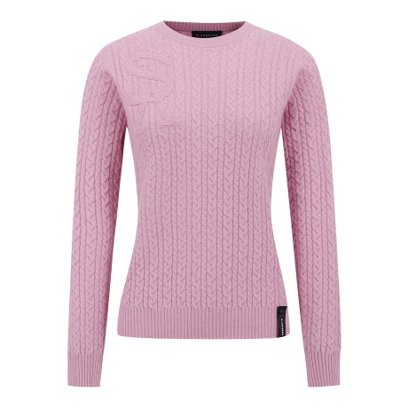 공용 캐시미어 홀가먼트 로고 케이블 니트