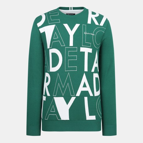 남성 로고 패턴 방풍 라운드 니트 TMSRM3222-804