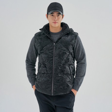 남성 후드 포인트 구스 다운 베스트 TMDVM4204-199