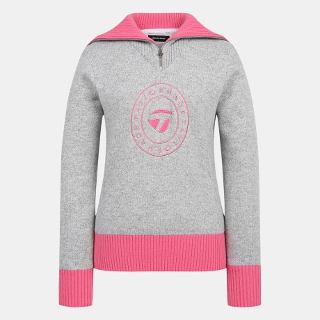 여성 메리노 울 변형 카라 하이넥 니트 TWSHM8122-403