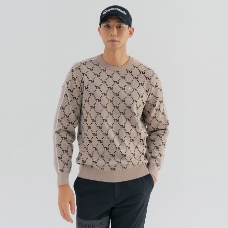 남성 시즌 패턴 라운드 니트 TMSRN1121-509