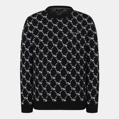 남성 시즌 패턴 라운드 니트 TMSRN1121-199