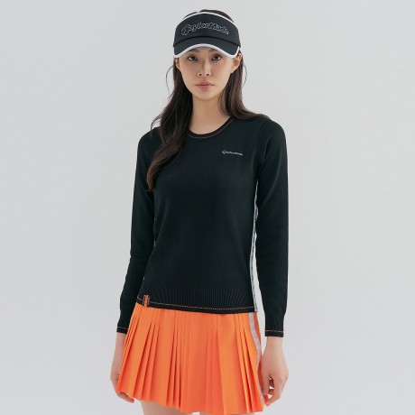 여성 로고 테잎 라운드 니트 TWSRN5121-199