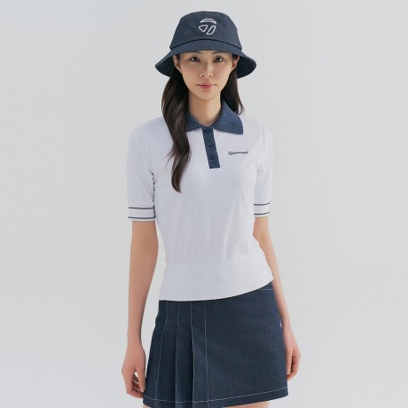 여성 5부 카라 반팔 티셔츠 TWTPN5241-100