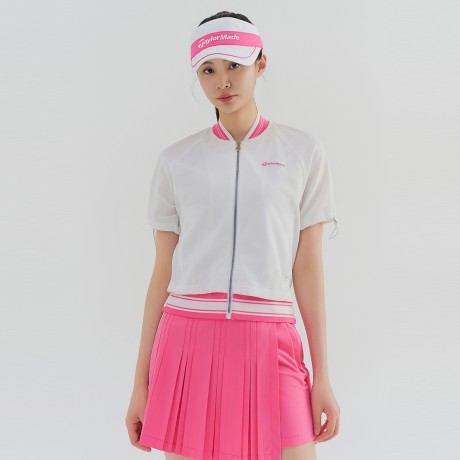 여성 조직감 반팔 점퍼 TWJUN5106-100