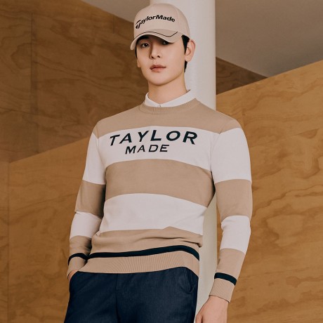 남성 스트라이프 라운드 니트 TMSRN1124-509