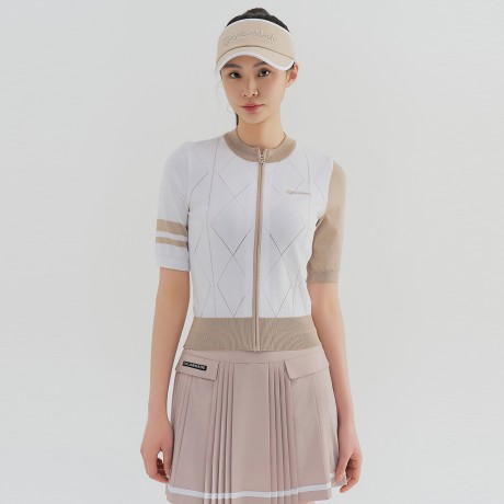 여성 집업 반팔 니트 가디건 TWSCN5131-100