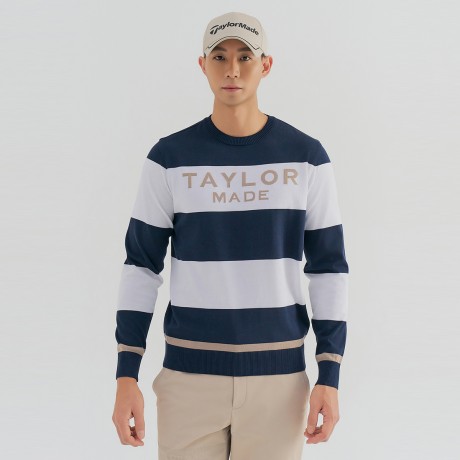 남성 스트라이프 라운드 니트 TMSRN1124-915