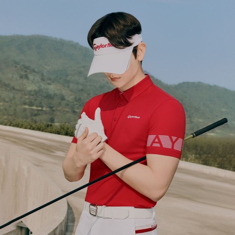 남성 소매 레터링 카라 반팔 티셔츠 TMTYN2152-500