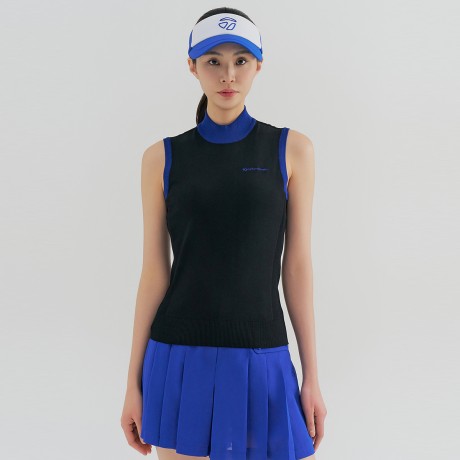 여성 하이넥 슬리브리스 니트 TWSHN6223-199