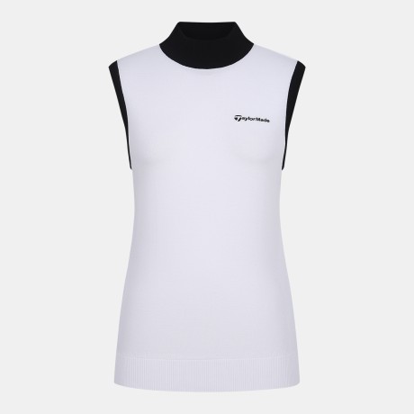 여성 하이넥 슬리브리스 니트 TWSHN6223-100