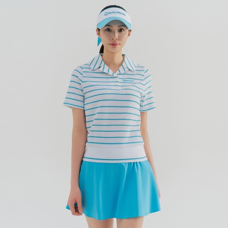 여성 스트라이프 카라 반팔 티셔츠 TWTYN6344-940