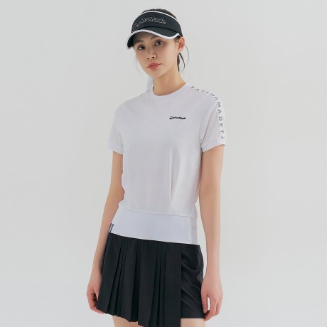 여성 우븐 패치 반팔 티셔츠 TWTRN6142-100