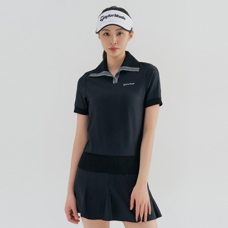 여성 자가드 니트 카라 반팔 티셔츠 TWTPN6141-199