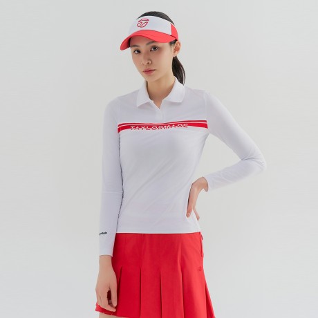 여성 냉감 소매 카라 티셔츠 TWTYN6242-100