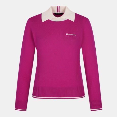 [메리노울 에디션]여성 울 카라 니트 TWSRN7323-414