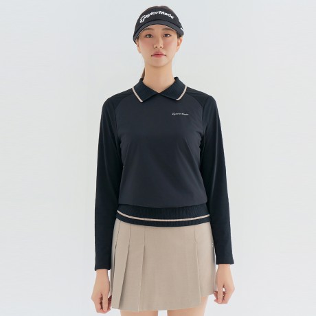 여성 우븐 하이브리드 맨투맨 카라 티셔츠 TWTYN7341-199