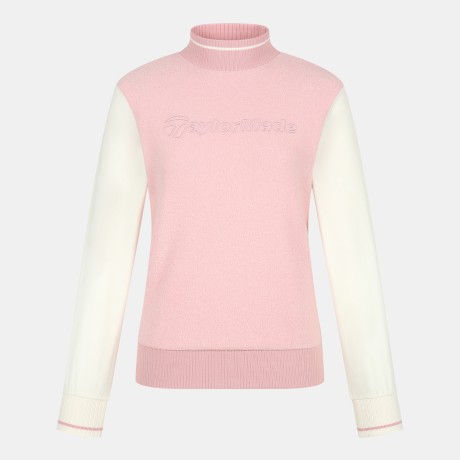 여성 우븐 소매 부클 하이넥 티셔츠 TWTHN8142-403