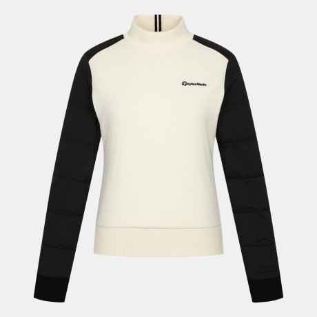 [메리노울 에디션]여성 소매 다운 하이넥 니트 TWSHN8221-101