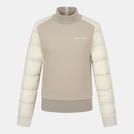 [메리노울 에디션]여성 소매 다운 하이넥 니트 TWSHN8221-509