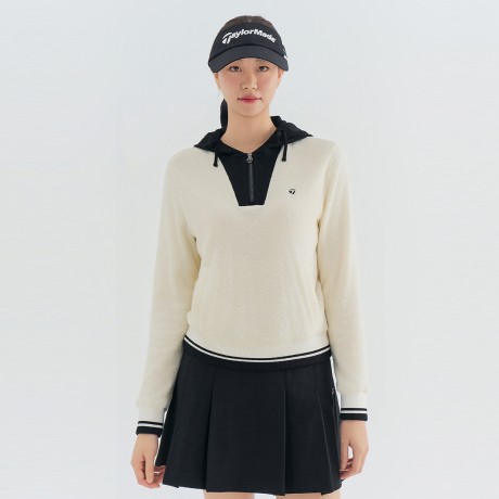 [메리노울 에디션]여성 니트 하이브리드 후드 맨투맨 TWTHN8143-101