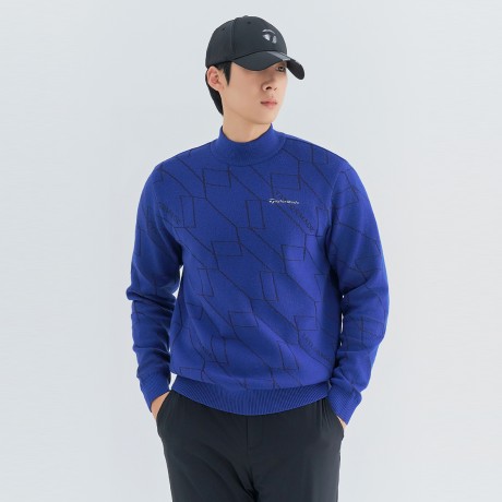 남성 패턴물 하이넥 니트 TMSHN4122-907