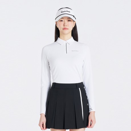 여성 시보리 포인트 카라 긴팔 티셔츠 TWTYO5741-100