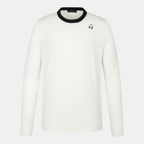 남성 퍼포먼스 라운드 풀오버 니트 TMSRO1121-100