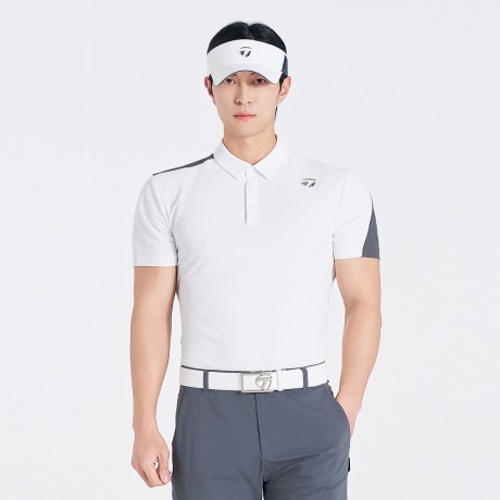 남성 T라인 카라 반팔 티셔츠 TMTYO2142-100