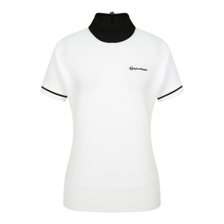 여성 하이넥 반팔 니트 TWSHO6121-100