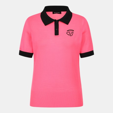 여성 컬러 포인트 카라 반팔 니트 TWSYO6222-410