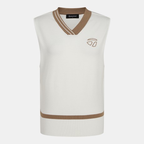 25FW 여성 배색 브이넥 니트 베스트 TWSVO7122-101