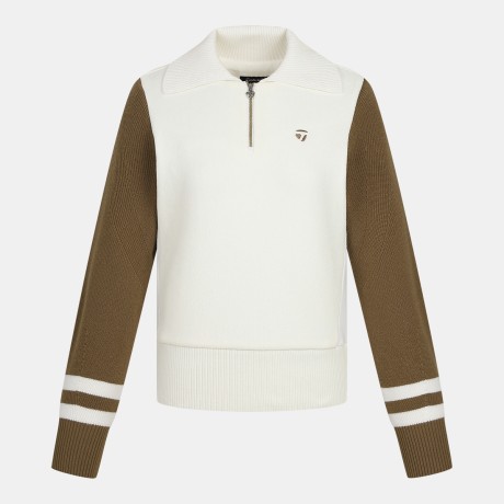 25FW 여성 배색 카라 반집업 니트 TWSHO8124-101